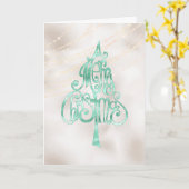 Pearl White Mint Green Christmas Tree Karte (Gelbe Blume)