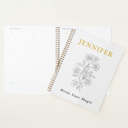 Pearl White Notebook with Gold Line – Elegant  Planer (Anzeige)