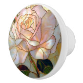 Pearl White Pink Gold Rose Hartglas Ästhetik Keramikknauf (Rechts)