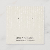 PEARL WHITE STRING LIGHTS STUD EARRING DISPLAY QUADRATISCHE VISITENKARTE (Vorderseite)