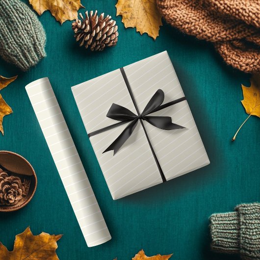 Pearl White Thin Horizontal Streifen Geschenkpapier