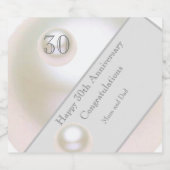 Pearl zum 30. Hochzeitstag Schaumweinetikett (Einzelnes Label)
