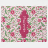 Pearlandra Rosa Jugendstil Fleecedecke (Vorderseite (Horizontal))