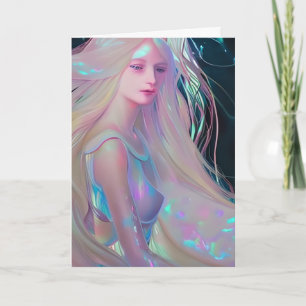 Pearlescent Fantasy Ai Art Hübsch Ethereal Frau Karte