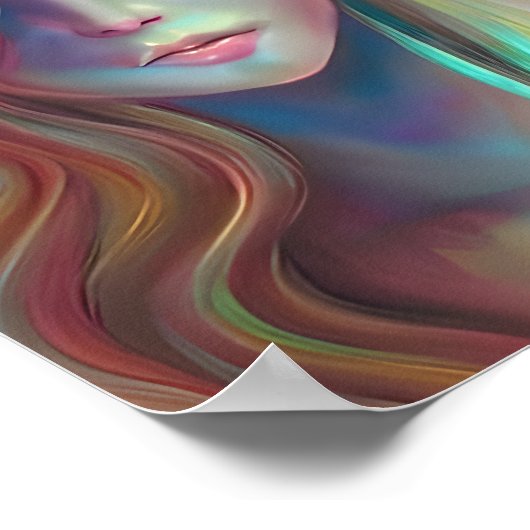 Pearlescent Fantasy Ai Art Hübsch Ethereal Frau Poster (Ecke)
