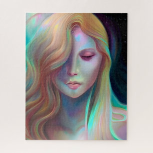 Pearlescent Fantasy Ai Art Hübsch Ethereal Frau Puzzle