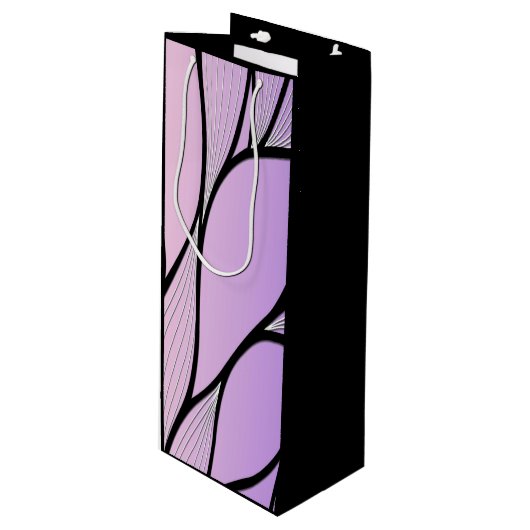 Pearlescent Lila Creative Verlass Pattern Geschenktüte Für Weinflaschen (Vorderseite Schrägansicht)