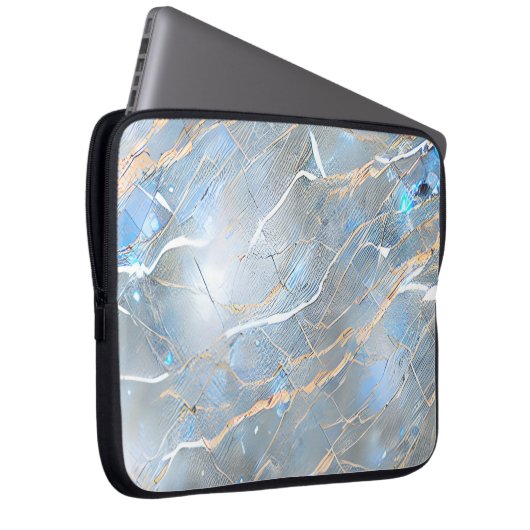 Pearlescent Marble Stone Laptopschutzhülle (Vorne Rechts)