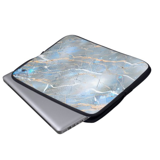 Pearlescent Marble Stone Laptopschutzhülle (Vorne Knopf)