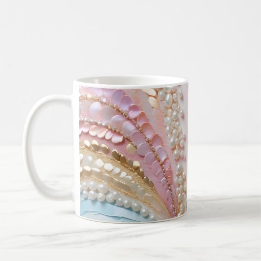 Pearlescent Painted Pearls Shells  Kaffeetasse (Links)