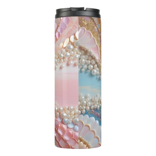 Pearlescent Painted Pearls Shells  Thermosbecher (Rückseite)