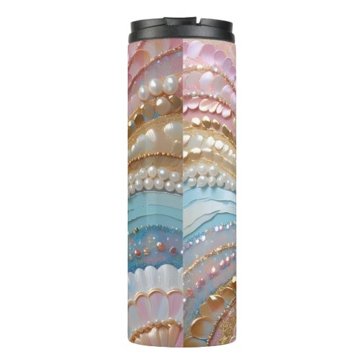 Pearlescent Painted Pearls Shells  Thermosbecher (Rückseite)