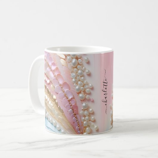 Pearlescent Pearls Muscheln Kaffeetasse (Vorderseite Links)