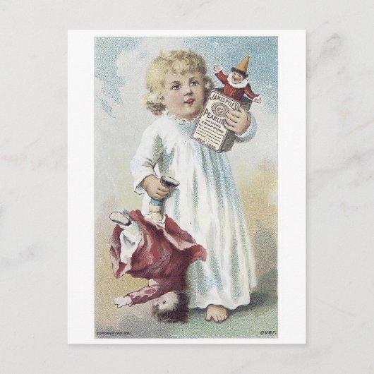 Pearline Kind mit Puppe Postkarte (Vorderseite)