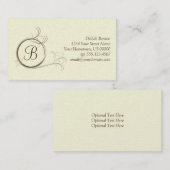 Pearlized Monogramm-Visitenkarte Browns und des Visitenkarte (Vorne/Hinten)