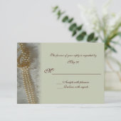 Pearls and Lace RSVP Card (Stehend Vorderseite)