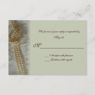 Pearls and Lace RSVP Card Karte