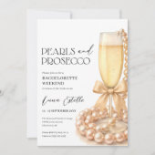 Pearls and Prosecco Bachelorette Weekend Itinerary Einladung (Vorderseite)