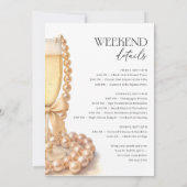 Pearls and Prosecco Bachelorette Weekend Itinerary Einladung (Rückseite)