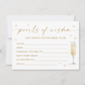 Pearls and Prosecco Brautparty Advice Card Einladung (Vorderseite)