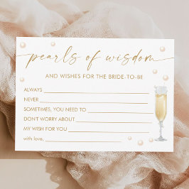Pearls and Prosecco Brautparty Advice Card Einladung