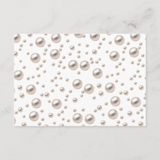 Pearls and Prosecco Brautparty: Begleitkarte (Rückseite)
