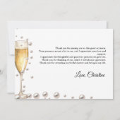 Pearls and Prosecco Brautparty Danke Karte (Rückseite)