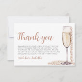 Pearls and Prosecco Brautparty Danke, Karte (Vorderseite)