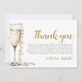 Pearls and Prosecco Brautparty Danke, Karte (Vorderseite)