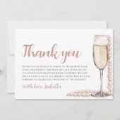 Pearls and Prosecco Brautparty Danke, Karte (Vorderseite)