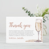 Pearls and Prosecco Brautparty Danke, Karte (Stehend Vorderseite)