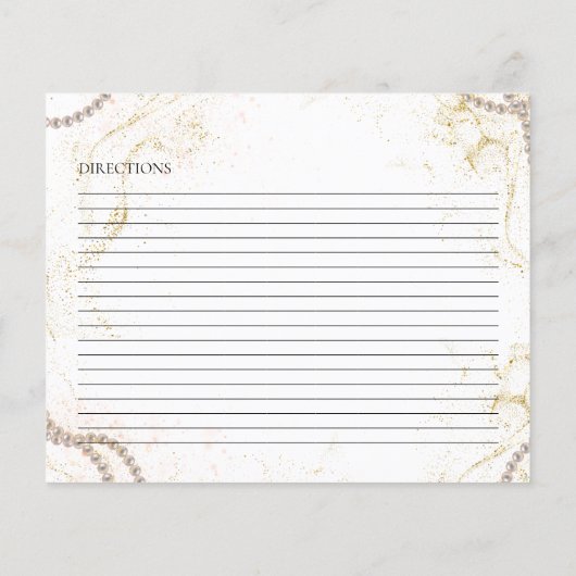 Pearls and Prosecco Brautparty Rezept Card (Rückseite)