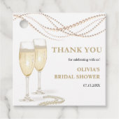 Pearls and Prosecco Brautparty Vielen Dank Geschenkanhänger (Vorderseite)