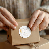 Pearls and Prosecco Brautparty Vielen Dank Runder Aufkleber