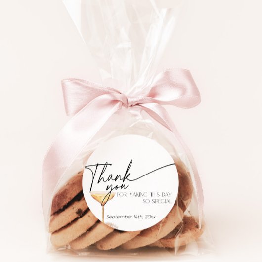 Pearls and Prosecco Brautparty Vielen Dank Runder Aufkleber