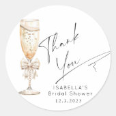 Pearls and Prosecco Brautparty Vielen Dank Runder Aufkleber (Vorderseite)