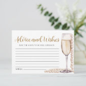 Pearls and Prosecco Bridal Advice and Wish Card Begleitkarte (Stehend Vorderseite)