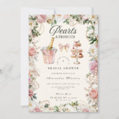 Pearls and Prosecco Bridal Einladung (Vorderseite)
