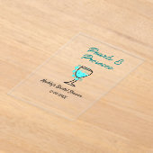 Pearls and prosecco bridal shower blue black name  acryleinladungen (Ablage )