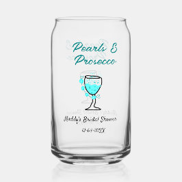 Pearls and prosecco bridal shower blue black name dosenglas