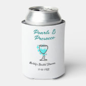 Pearls and prosecco bridal shower blue black name dosenkühler (Kanne Vorderseite)