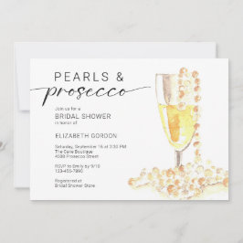 Pearls and Prosecco Bridal Shower Custom Minimal  Einladung