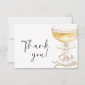 Pearls and Prosecco Bridal Shower Dankeskarte (Vorderseite)