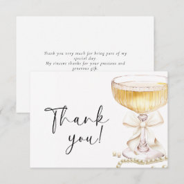 Pearls and Prosecco Bridal Shower Dankeskarte