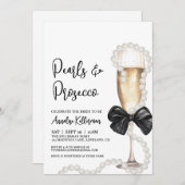 Pearls And Prosecco Bridal Shower Einladung (Vorne/Hinten)