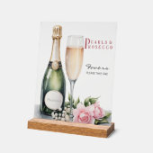 Pearls And Prosecco Bridal Shower Favors Acrylschild (Winkel)