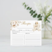 Pearls and Prosecco Bridal Shower Recipe Card (Stehend Vorderseite)