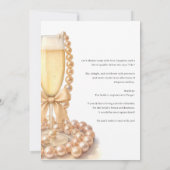 Pearls and Prosecco Elegant Bow Bridal Shower Einladung (Rückseite)