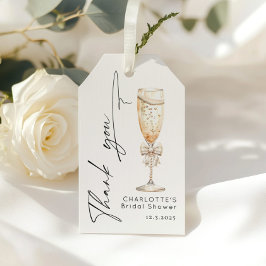 Pearls and Prosecco Pearl bow bridal Danke Geschenkanhänger