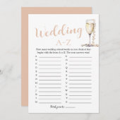 Pearls and Prosecco Wedding A-Z Brautparty Game Einladung (Vorne/Hinten)